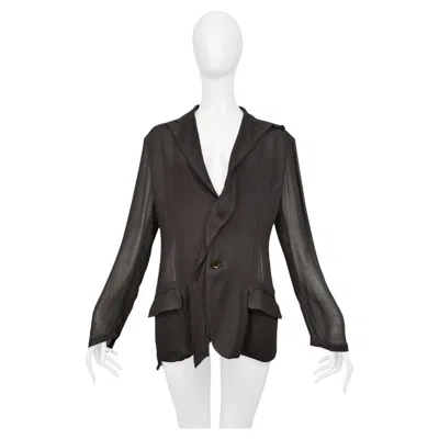 Pre-owned Yohji Yamamoto Sheer Brown Soft Blazer