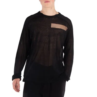 YOHJI YAMAMOTO SHEER ROUND NECK LONG SLEEVE T-SHIRT, BRAND SIZE 3 (LARGE)