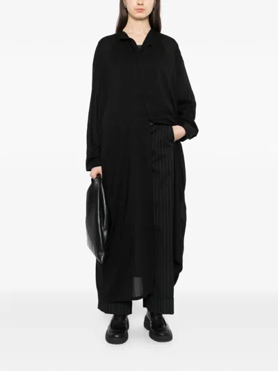 Yohji Yamamoto Sheering-effect Coat In Black
