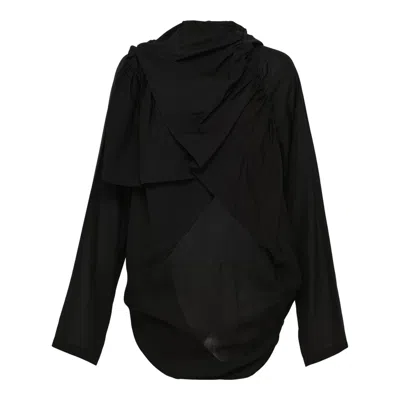 Yohji Yamamoto Shirring Detail Jacket In Black