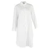 Yohji Yamamoto Shirt Dress In White Cotton In White