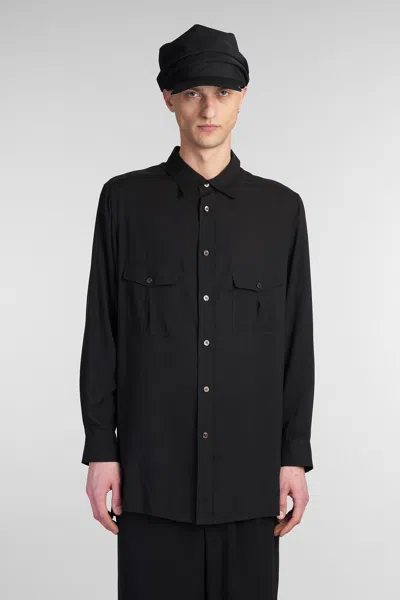 YOHJI YAMAMOTO SHIRT IN BLACK CELLULOSE