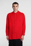 Yohji Yamamoto Shirt In Red Linen In Red