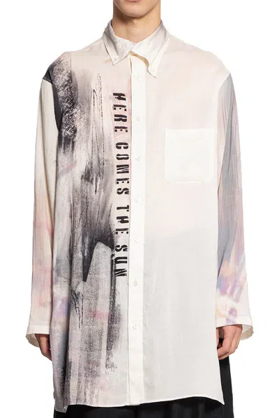 Yohji Yamamoto Man White Shirts In Beige