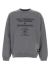 Yohji Yamamoto Crew Neck Graphic Print Sweater In Grey