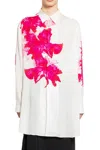 Yohji Yamamoto Hemd Mit Blumen-print In White