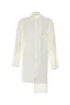 Yohji Yamamoto Camicia Oversize In Cellulosa Bianca  Uomo In White