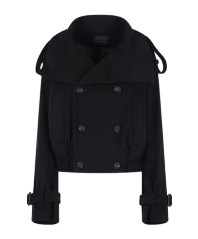 Yohji Yamamoto Short Coat In Black