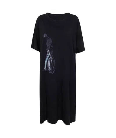YOHJI YAMAMOTO YOHJI YAMAMOTO GRAPHIC T-SHIRT DRESS