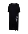 Yohji Yamamoto Graphic-print Midi Dress In Black