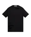 Yohji Yamamoto Black Combed Single Jersey Slit Detail T-shirt In Black