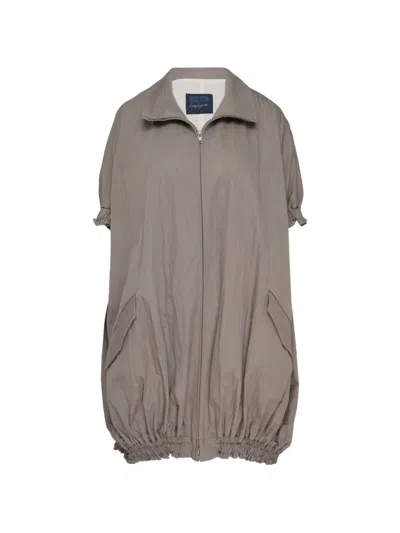 Yohji Yamamoto Short-sleeve Balloon Coat In Brown