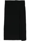 Yohji Yamamoto Side-slit Denim Maxi Skirt In Black