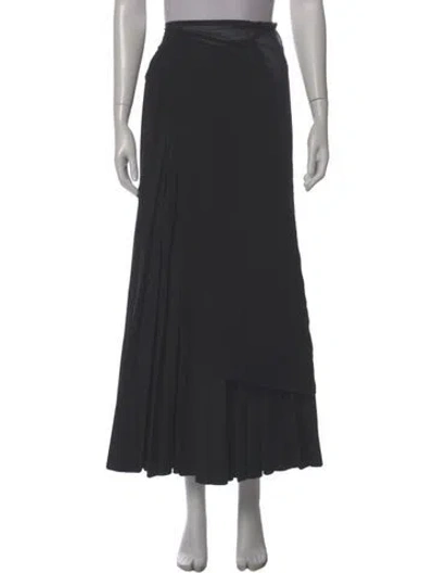 Pre-owned Yohji Yamamoto Silk Midi Length Skirt In Grey