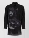 YOHJI YAMAMOTO SILK SHIRT GRAPHIC PRINT LONG SLEEVES