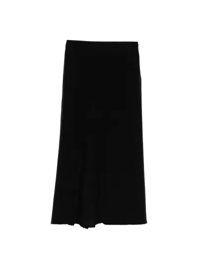 Yohji Yamamoto Silk Skirt In Black
