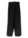 Yohji Yamamoto Pant Silk Belt Loops Pleated Design Wide Leg In Black