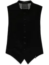 Yohji Yamamoto Layered Cotton Waistcoat In Black