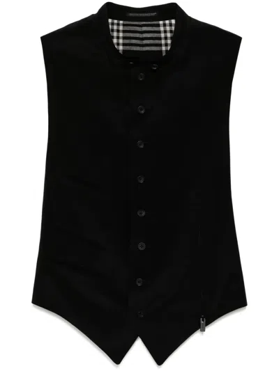 Yohji Yamamoto Silk Waistcoat In Black