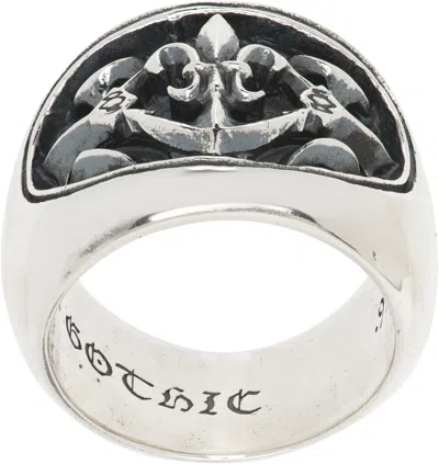 Yohji Yamamoto Silver Lily-anchor Ring In 1 Silver