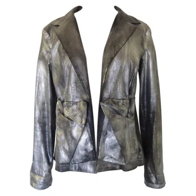 Pre-owned Yohji Yamamoto Silver Metallic Spray Paint Jacket