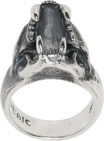 Yohji Yamamoto Silver Puma Skull Ring In 1 Silver