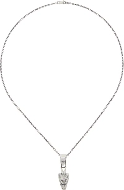 Yohji Yamamoto Silver Wolf Pendant Necklace In 1 Silver