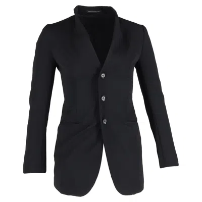 Yohji Yamamoto Single-breasted Blazer In Black Wool