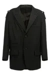 Yohji Yamamoto Single-breasted Blazer With Strap Detail