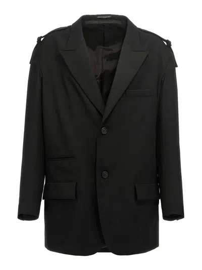 Yohji Yamamoto Single-breasted Blazer With Strap Detail