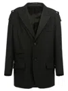 Yohji Yamamoto Single-breasted Blazer With Strap Detail In Black