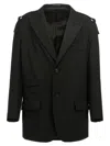 Yohji Yamamoto Single-breasted Blazer With Strap Detail In Black