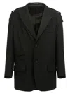 Yohji Yamamoto Single-breasted Blazer With Strap Detail In Black