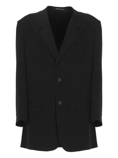 Yohji Yamamoto Single-breasted Coat In Black
