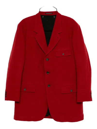Yohji Yamamoto Single-breasted Coat In Red