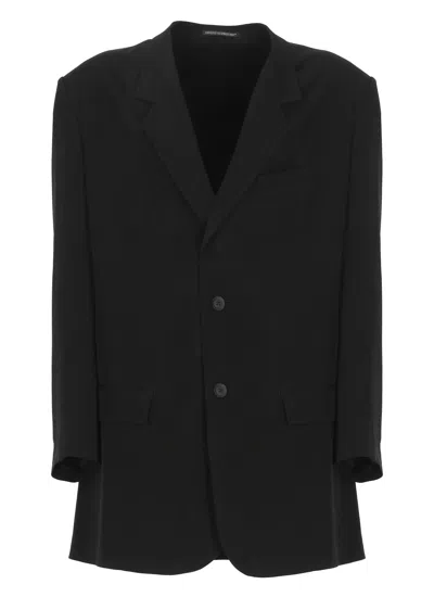 Yohji Yamamoto Single-breasted Jacket In Black