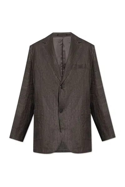 Yohji Yamamoto Single Breasted Tailored Blazer In Gray