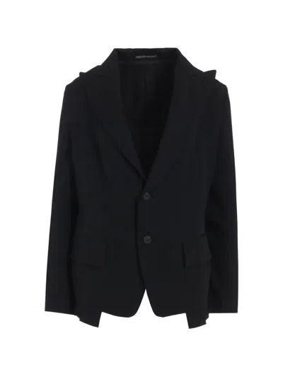Yohji Yamamoto Single-breasted Wool Blazer In Black
