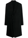 Yohji Yamamoto Notched-lapels Single-breasted Coat In Black