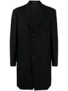 Yohji Yamamoto Single-breasted Wool Coat In Black