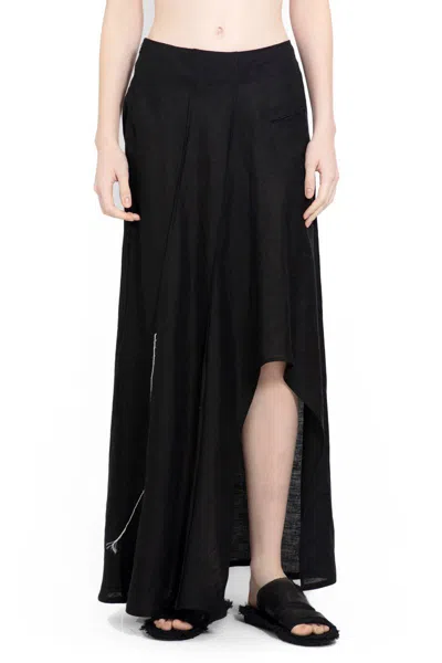 Yohji Yamamoto R Round Hem Skirt In Black