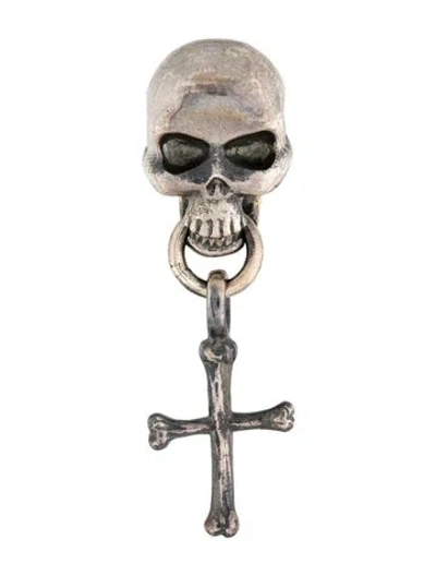 Pre-owned Yohji Yamamoto Skull & Cross Lapel Pin In Multi