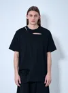 Yohji Yamamoto Black Combed Single Jersey Slit Detail T-shirt In Black