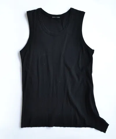Pre-owned Yohji Yamamoto Sleeveless Asymmetrical Top Vintage Black
