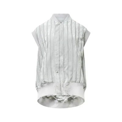 Yohji Yamamoto Sleeveless Bomber Jacket In Multi