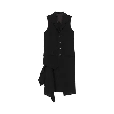 Pre-owned Yohji Yamamoto Sleeveless Long Jacket 'black' | Women's Size 1
