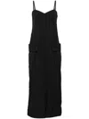 Yohji Yamamoto Sleeveless Wool Dungarees In Black