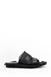Yohji Yamamoto Low Sandals In Black Leather And Mesh In Black