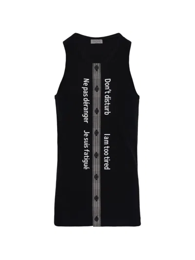 Yohji Yamamoto Slogan-print Tank Top In Black