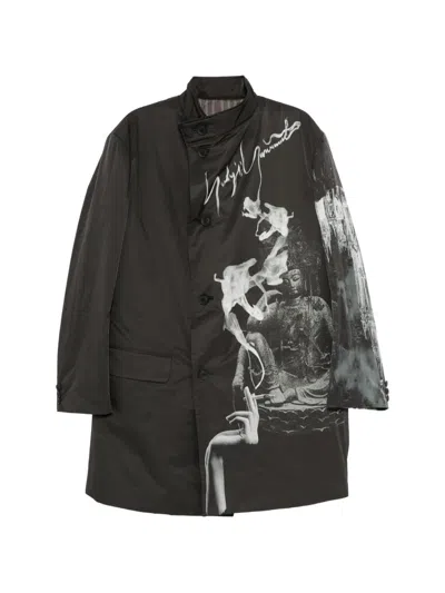 Yohji Yamamoto Smoking Gothic Print Jacket In Black